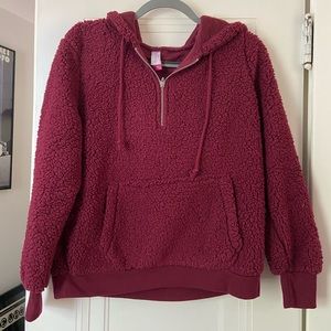 Furry Quarter Zip Hoodie Size L